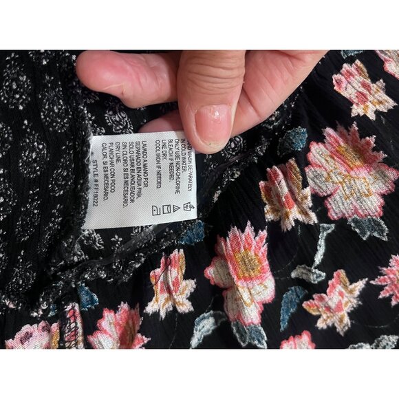 Patrons of Peace womens sleeveless top sz S boho hi low hem ruffle v neck - Picture 9 of 9